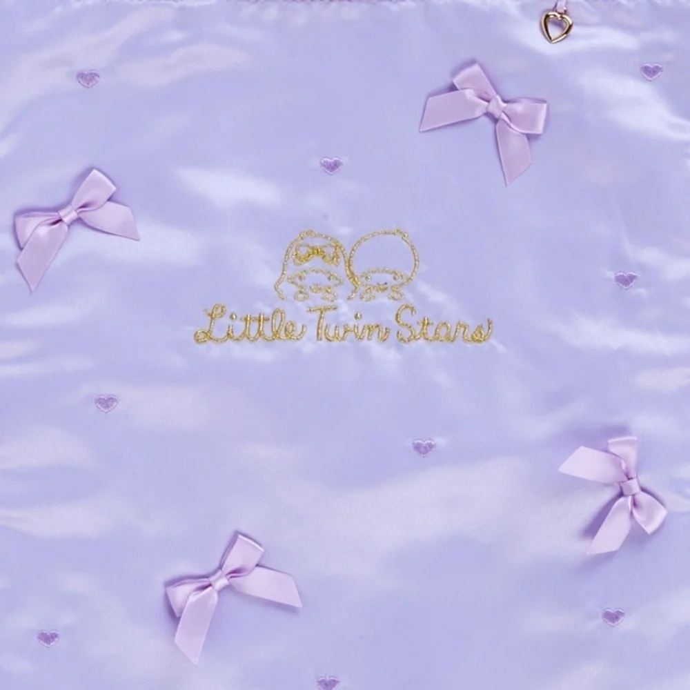 Sanrio Little Twin Stars Enjoy Idol Tote Bag Purple Satin
